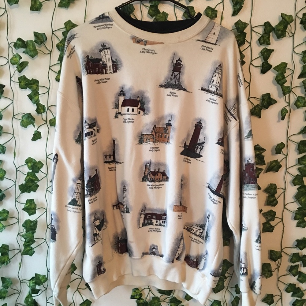 VTG Michigan Lighthouse Sweater
